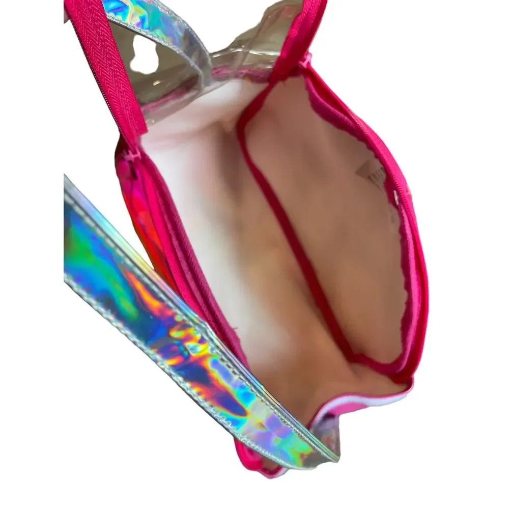 Barbie Rainbow Bag/Purse Doll Carrier Vinyl/Plastic Colorful Fun EUC